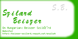 szilard beiszer business card